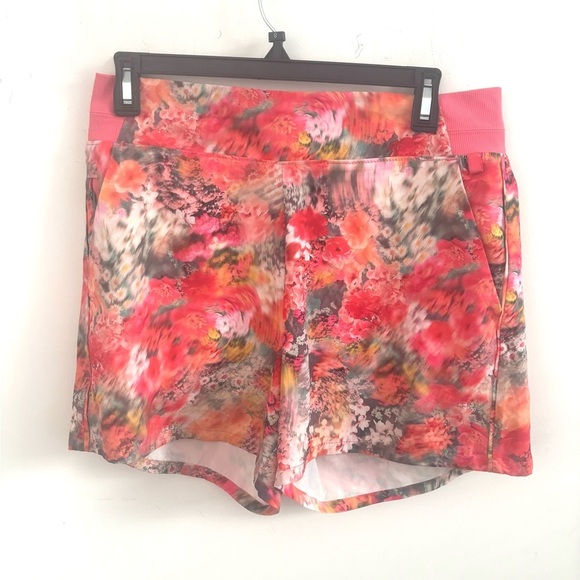 Athleta Women's Pink Floral Brooklyn Printed Shorts Size 10 - Picture 2 of 6